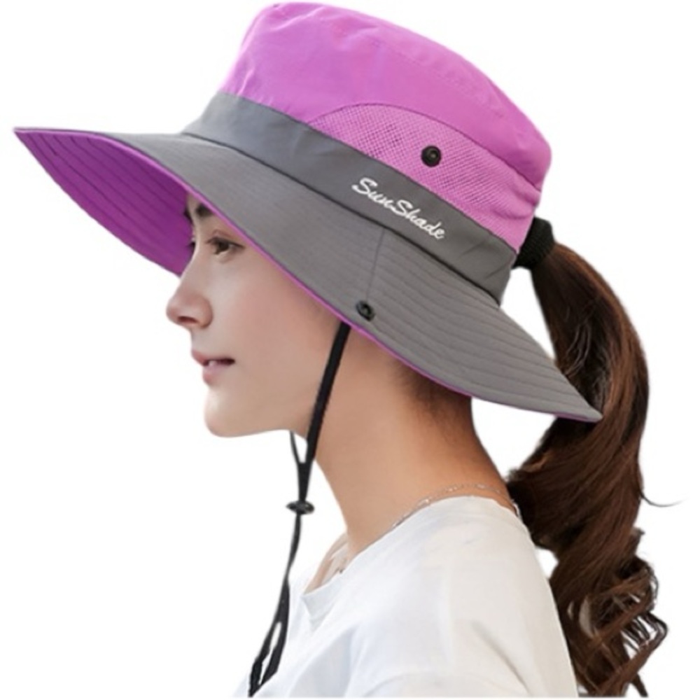 Sunshade (EUC) UV Protection Ponytail Sun Hat in Purple and Gray Size: O/S